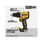 Dewalt 20V MAX XR Lithium-Ion Brushless 1/2 Inch Cordless Hammer Drill - Image 2