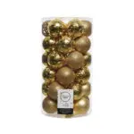Decoris Shatterproof Light Gold Bauble Christmas Ornament 37 Pack 2.4"
