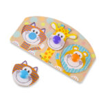 First Play Wooden Jumbo Knob Safari Animal Puzzle, Item #3439