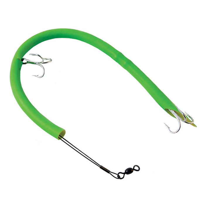0029-0065.jpg Sea Striker Cuda Tube Surgical Tube with Treble Hook (14 Inch, Green) - Image 1