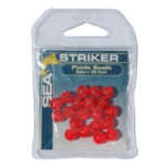 Sea Striker Round Plastic Beads Fishing Lure (8mm, Red, 20 per-Pack)