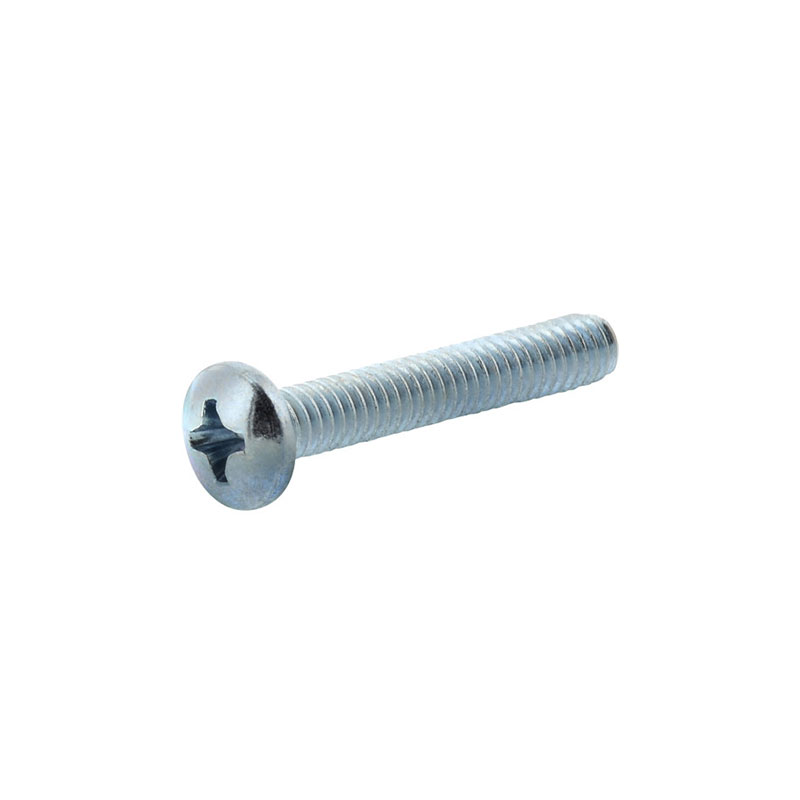 008236061314.jpg 1/4 Inch-20 x 2-1/2 Inch Zinc Pan Head Phillips Machine Screws - Image 1