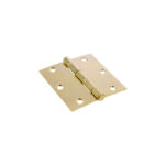 Hillman 3-1/2 Inch Brass Square Corner Door Hinge