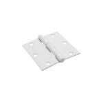 Hillman 3-1/2 Inch White Square Corner Door Hinge