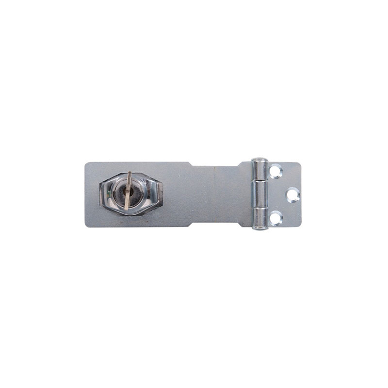 008236864861.jpg Hillman 3-1/2 Inch Zinc Key Locking Hasp - Image 1