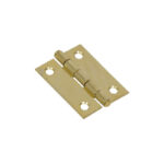 Hillman 2 Inch Brass Light Narrow Door Hinge Fixed Pin 2Pk