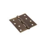 Hillman 4 Inch Antique Brass Square Corner Door Hinge 5Pk