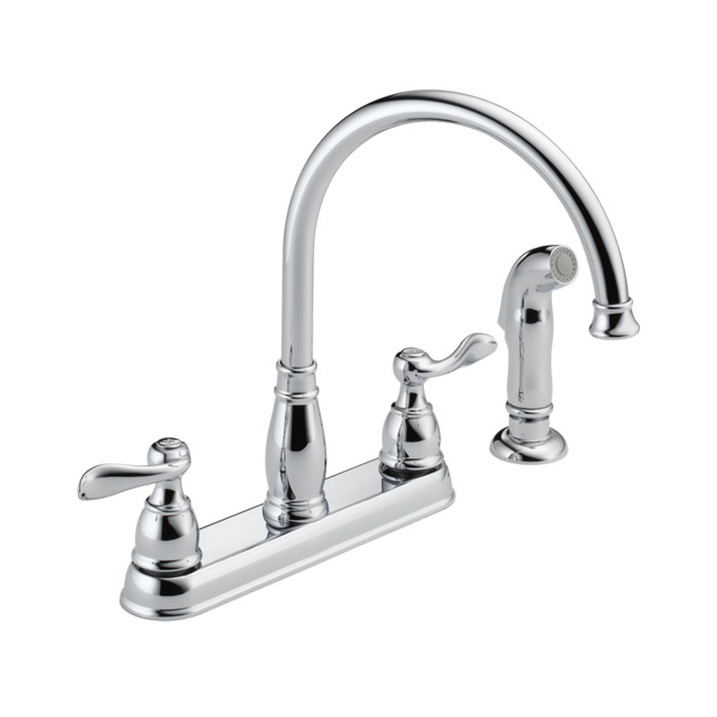 034449604857.jpg Delta Windemere Chrome Two Handle Kitchen Faucet - Image 1