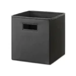 Whitmor Faux Leather Storage Cube Black