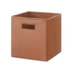 Whitmor Faux Leather Storage Cube Cognac
