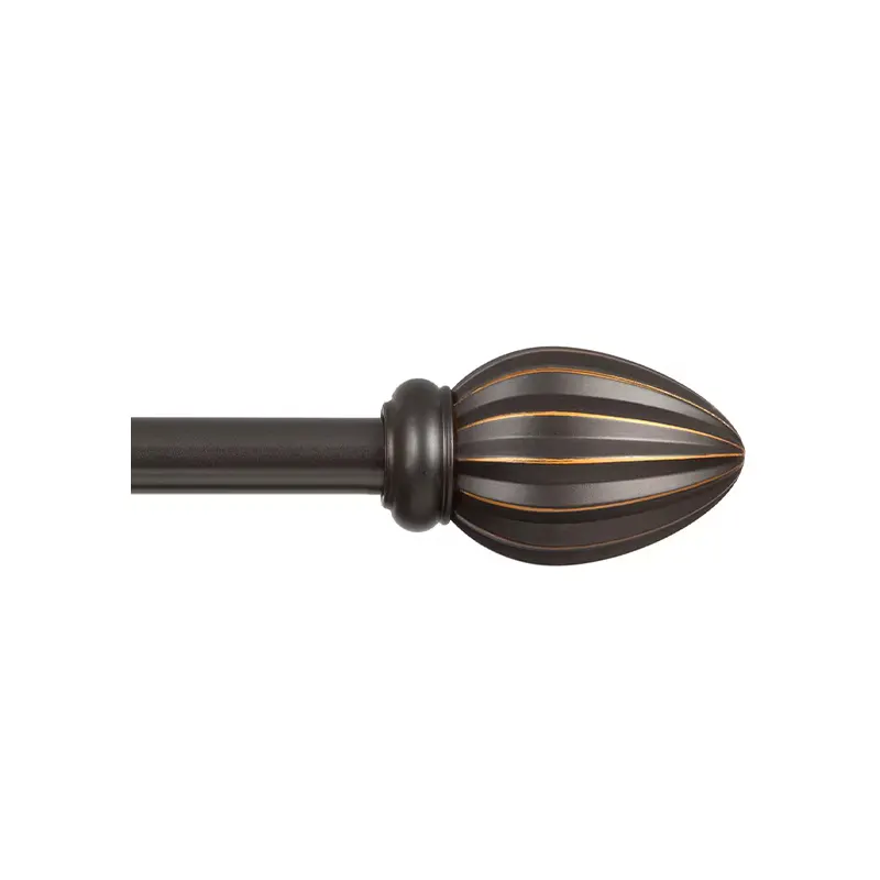 042437010016 Kenney Bailey Adjustable Single Curtain Rod Oil Rubbed Bronze 36-66 Inch - Image 1