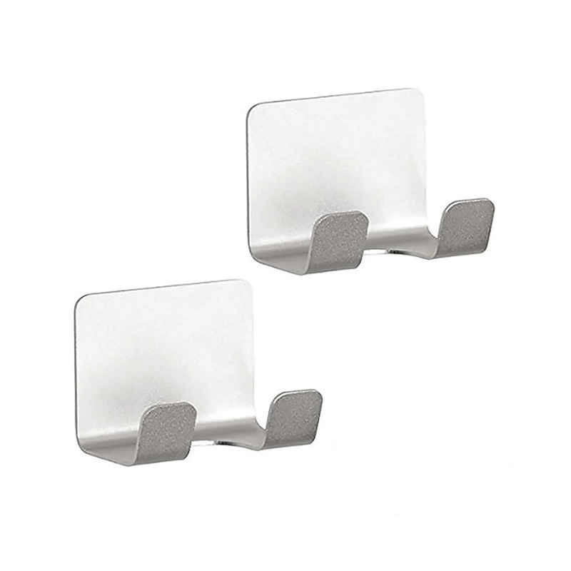 081492220206.jpg InterDesign Aluminum Bathroom Hooks 2 Pack - Image 1