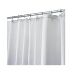 InterDesign 72 x 84 Inch White Carlton Fabric Shower Curtain