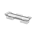 iDesign Everett Metal Adjustable Over Tub Caddy Basket Matte Black