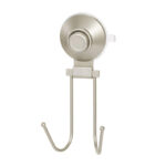 InterDesign Push Lock Shower Suction Double Hook in Satin