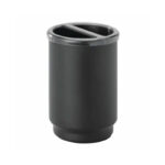 InterDesign Austin Matte Black Divided Toothbrush Holder