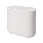 InterDesign White Slim Oval Plastic Waste Basket
