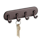 iDesign 4 Hook Key Rack Brown Plastic Bronze