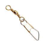 Eagle Claw Brass Barrel Swivel with Safety Snap, 12-Pack