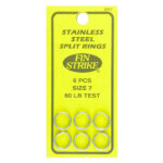 Fin Strike Split Rings Stainless Steel (Size 7, 60 pound-test, 6 piece)