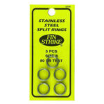Fin Strike Split Rings Stainless Steel (Size 8, 80 pound-test, 5 piece)