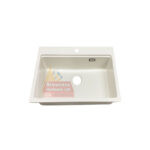 Kitchen Sink Single Basin Composite White