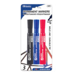 Chisel Tip Desk Style Assorted Color Permanent Markers - 3/Pack