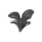 Wrought Iron Leaf Stamped (136/3) Right Hand, 2-3/4 Inch (W) X 2-3/8 Inch (H)