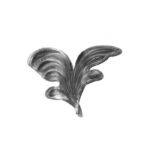Wrought Iron Leaf Stamped (136/4) Left Hand, 2-3/4 Inch (W) X 2-3/8 Inch (H)