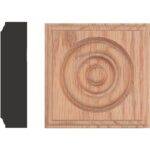 Hardwood Rosette Block (7/8" x 3-1/2")