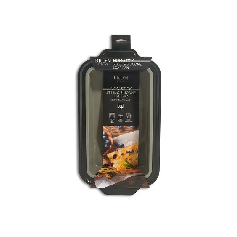 196557123436 Core Home Steel & Silicone Loaf Pan With Liner Smoke - Image 1