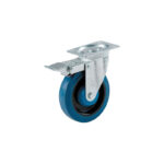 Shepherd 4 Inch Elastic Rubber General-Duty Swivel Plate Caster With Brake