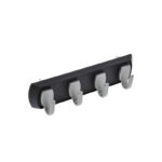 Hillman High and Mighty 5 Lb Capacity Black Key Rail With Silver Hooks