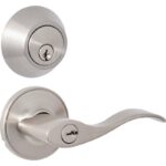 Steel Pro Brushed Nickel Single Cylinder Deadbolt and Lever Combo