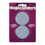Magic Sliders 2-3/8 Inch Round Adhesive Furniture Glide 4 Pk