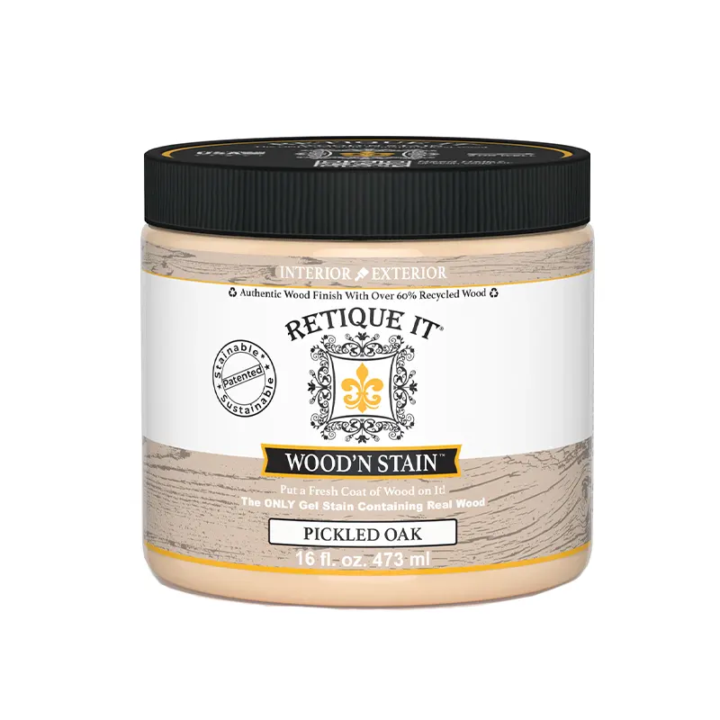 016455982228 Retique It Wood N' Stain Pickled Oak 16oz. - Image 1