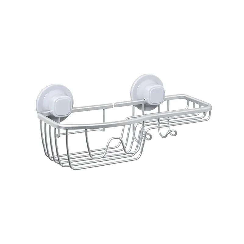 043197000842 Zenna Home NeverRust Power Grip Pro Satin Chrome Dual Mount Combo Basket - Image 1