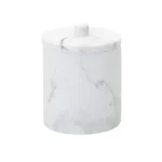 Zenna Home Corin Marble Cotton Ball Holder Gray