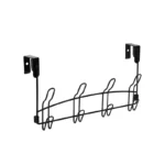 Zenna Home SnugFit J-Hook Over-the-Door 4 Hook Rack Matte Black