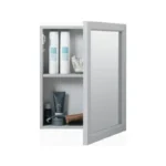 Zenna Home Single Mirror Medicine Cabinet Gray 15 x 19.4 x 4.4 Inch - Image 2