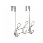 Zenna Home Over-the-Door 3 Double Hook Rack Satin Nickel
