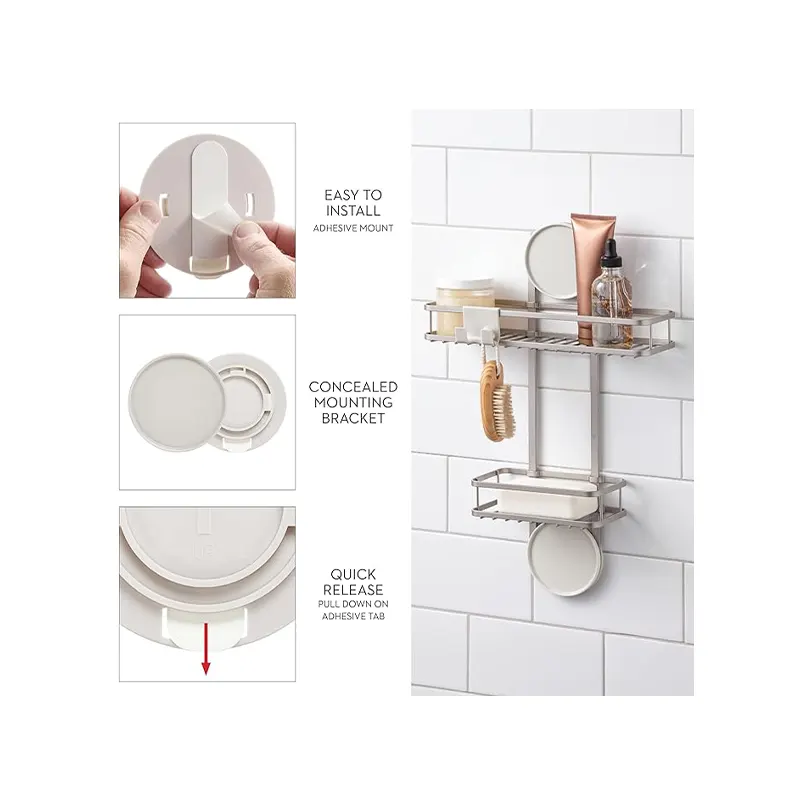 081492231462 iDesign Self-Adhesive Shower Caddy Small - Image 1