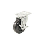 Shepherd Soft Rubber Swivel Plate Caster With Brake 4 Inch