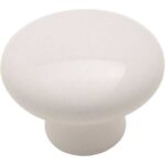 1-1/4IN WHT CERAMIC KNOB
