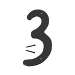 Hy-Ko Number 3 Satin Black 4"