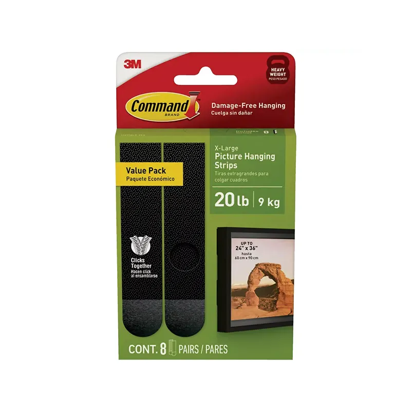 223200 Command Black Picture Hanging Strips Black 8 Pairs - Image 1
