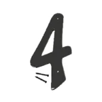 Hy-Ko Number 4 Satin Black 4"