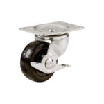 Shepherd Soft Rubber Swivel Plate Caster With Brake 2-1/2 Inch
