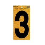 Hy-Ko Reflective Number 3 Yellow 5"