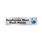 Hy-Ko Employee Must Wash Hands Sign 2" x 8"
